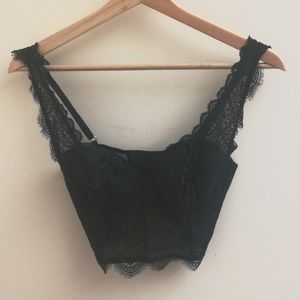 Black lace bustier